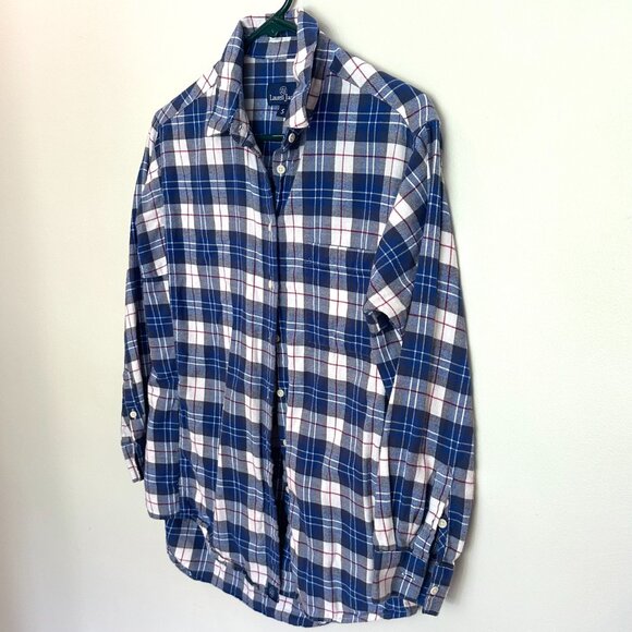 Lauren James plaid collared long sleeve button up shirt, blue white and red size - Picture 5 of 12